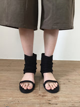 リネンアンクルオープンサンダル