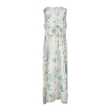 LOTUS silky flower maxi dress [green]