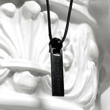 Leather logo zipper pendant necklace
