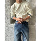 [MUSCLE FIT] LIne round neck knit(3color)