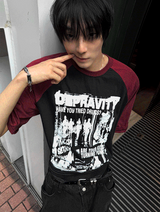 ドミニクカラーブロックラグラン半袖Tシャツ