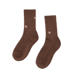 25SS SMALL SYMBOL LOGO POINT SOCKS BROWN