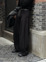 M2 WOOL REVERSE TUCK SLACKS
