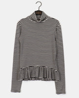 (Plain) ホテフリルレイヤードインナータートルネックTシャツ
