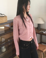 ロコツイストクロップニットウェアカーディガン