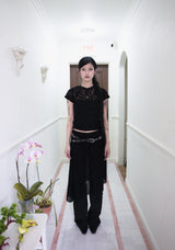 Butterfly lace unbal skirt (2color)