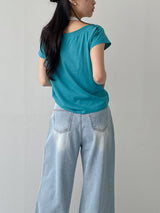 Lena Boat Neck Short Sleeve T-Shirt