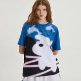 Puppydolphin illustration half sleeve T-shirt