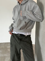 Snap warmer crop hood t-shirts(3color)