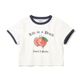 ライフイズアピーチクロップリンがーTシャツ_ホワイト
