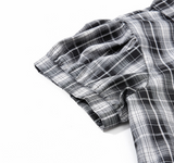 Avina Plaid Peplum Blouse