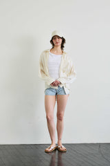 LUMINOUS OVERSIZED SHIRT / BEIGE