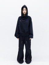 HIGH NECK CROP HOODIE [UNISEX]