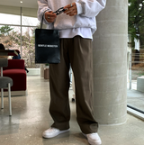  Wonderant Cotton Ton-Tuck Banding Wide Pants