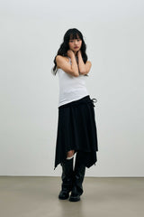 VIVI UNBALANCED SLEEVELESS TOP / WHITE