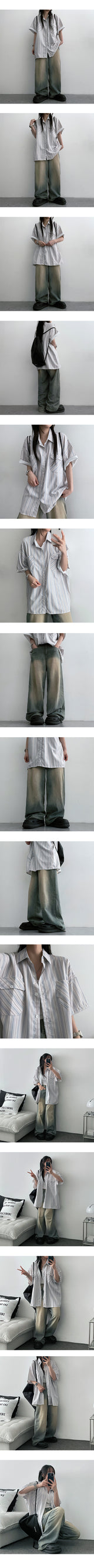 [Summer long pants] ハイクオリティ! サマーワイドデニムパンツ