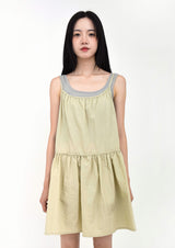 ribbon strap layered dress