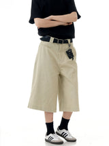 High Waist Cargo Knee Shorts