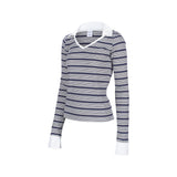 SHIRT LAYERED STRIPE TOP_Navy