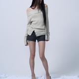 LOW-RISE SHORT PANTS (CHARCOAL)