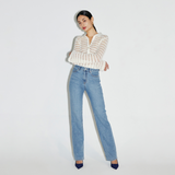 Middle Blue Straight Fit Denim - YWD1DNST001
