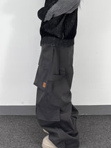 subtle patch cargo pants