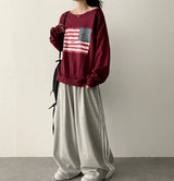 Polty 86 Numbering 3 Line Track Wide Pants
