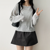 アイドルリネンサマーバックルラウンドニット