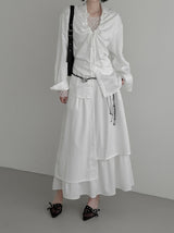 Celine Layered Unbalanced Long Skirt