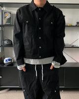 [Free Shipping]STジャガードクロップデニムジャケット (2C)