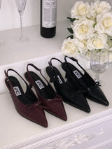 Ribbon Corset Slingback Heels