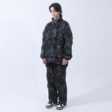 tie-dye wide cargo pants_black