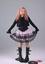 EVIL TOOTH striped symphony note element old-fashioned Luo sense puffy skirt
