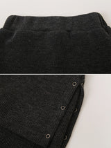 Slit Layered Knit Skirt Pants (2color)