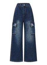 GAON WIDE CARGO DENIM BENDING PANTS (2COLOR)
