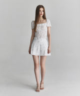 Floral flare skirt (White)