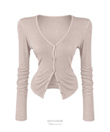 Sasha Deep V-Neck Cardigan (6color)