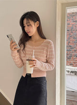 Border Cashmere Cable Knit Cardigan (5color)