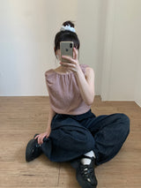 フーディドバルーンデニムパンツ (2color)