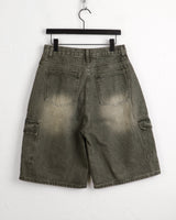[4color] Tishan Cargo Bermuda Half Denim Short Pants