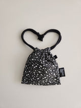 terazzo flat string pouch bag - black S
