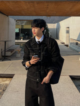 Trucker Colorblock Suede Jacket (3colors)