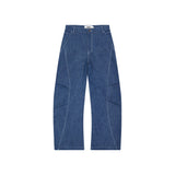 PINTUCK STITCH DENIM JEAN [BLUE]