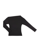 ONE-SHOULDER ELASTIC T (BLACK)