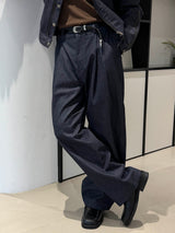 [SET UP가능] Non pade herringbone denim slacks(2color)