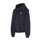 LAYERED STRING HOODIE ZIP-UP [NAVY]