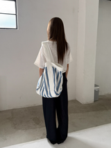 belted denim wide slacks