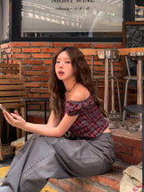 Ien shirring puff off-shoulder short sleeve