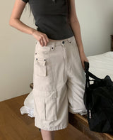 Ephen Cargo Pocket Button Bermuda Pants