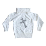 Cross off shoulder knit